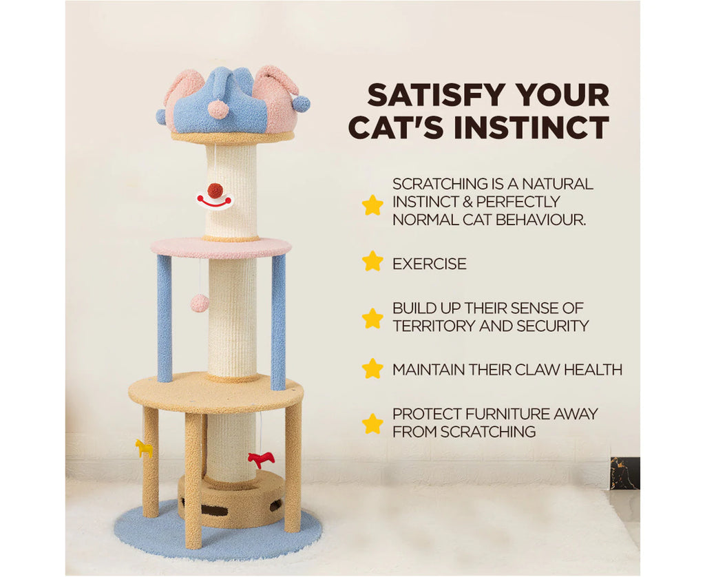 1.27m Cat Tower Climbing Tree and Multi Level Scratching Post Circus Style - Cat Factory Au