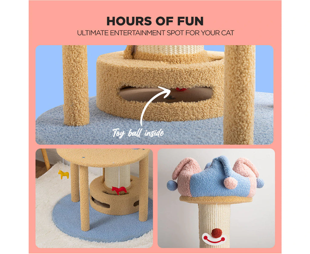 1.27m Cat Tower Climbing Tree and Multi Level Scratching Post Circus Style - Cat Factory Au