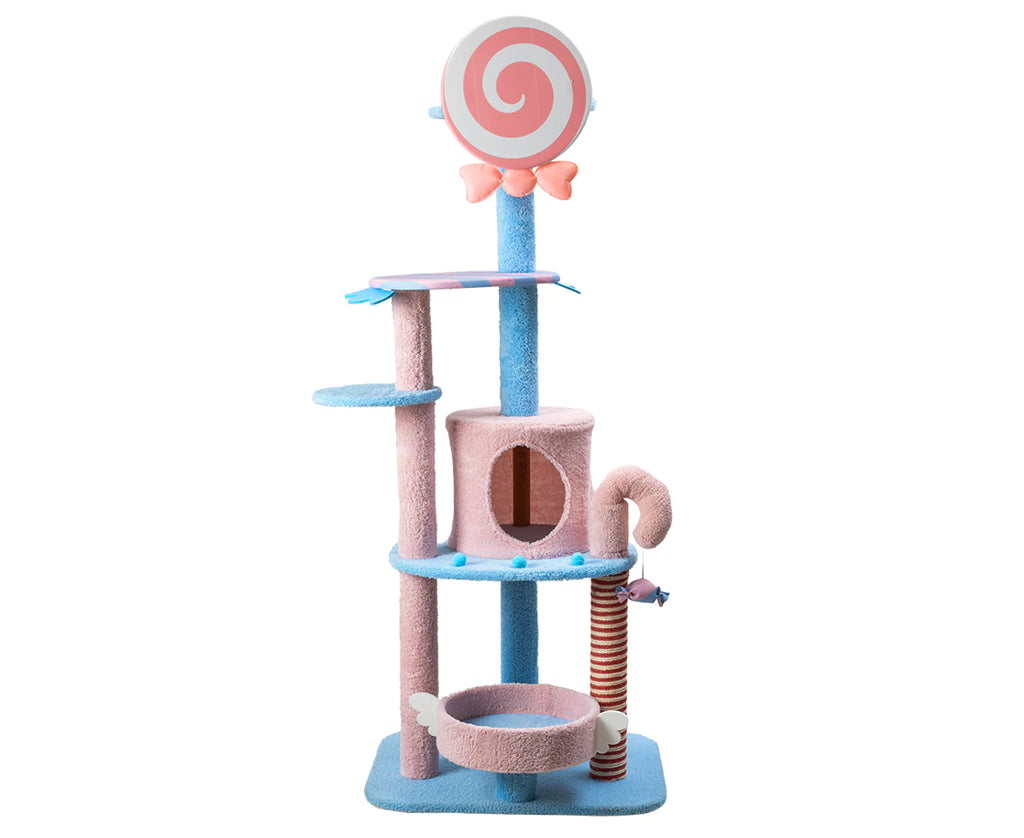 1.52m Sweet Candy Land Cat Tree Tower & Scratching Post - Cat Factory Au