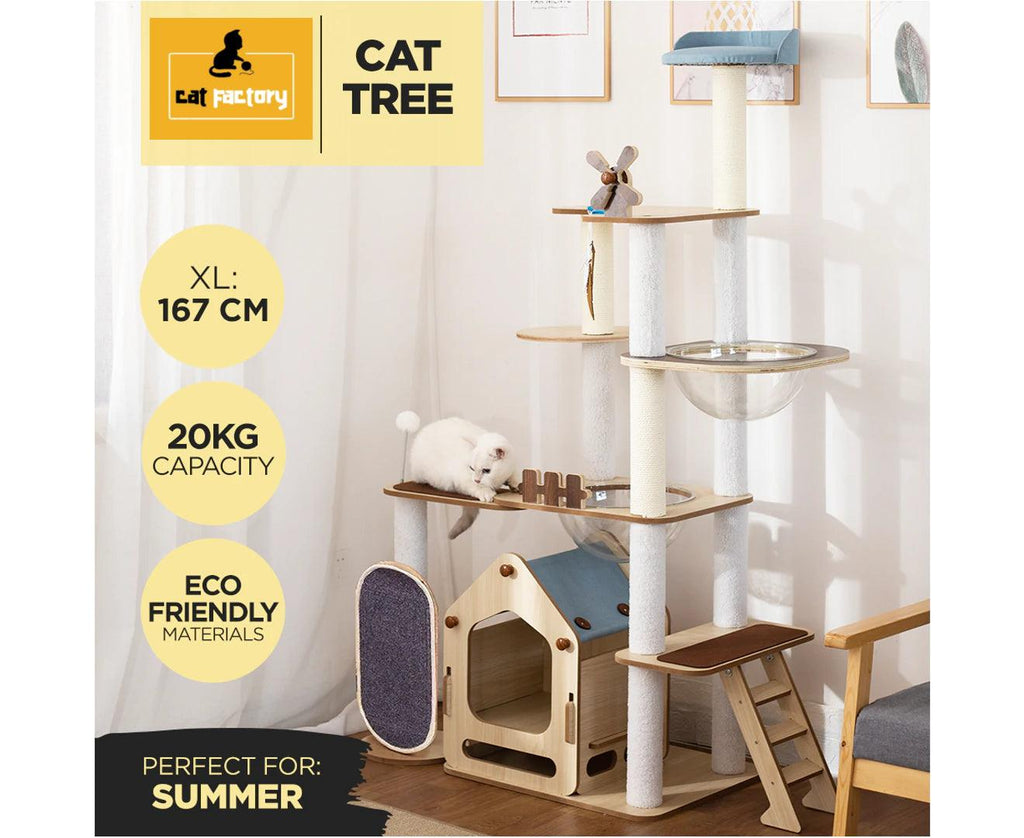 1.67cm Cat Tree Mega Cat Tower and Scratching Post - Windmill style - Cat Factory Au