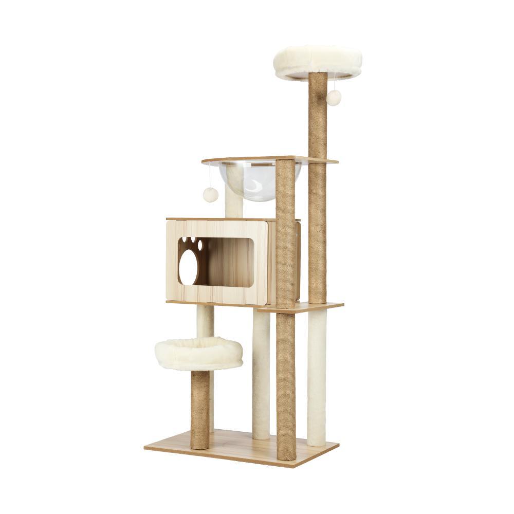 142cm Cat Tree Tower Scratching Post Scratcher Cats Condo House Bed Furniture 14v - Cat Factory Au