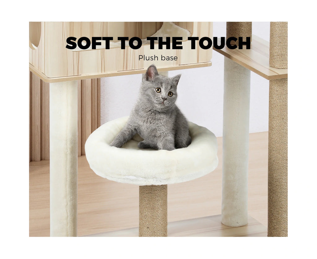 142cm Cat Tree Tower Scratching Post Scratcher Cats Condo House Bed Furniture 14v - Cat Factory Au