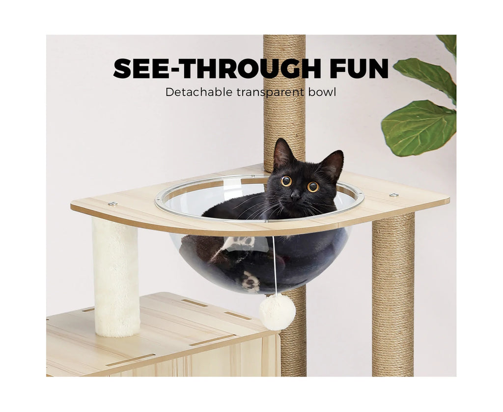 142cm Cat Tree Tower Scratching Post Scratcher Cats Condo House Bed Furniture 14v - Cat Factory Au