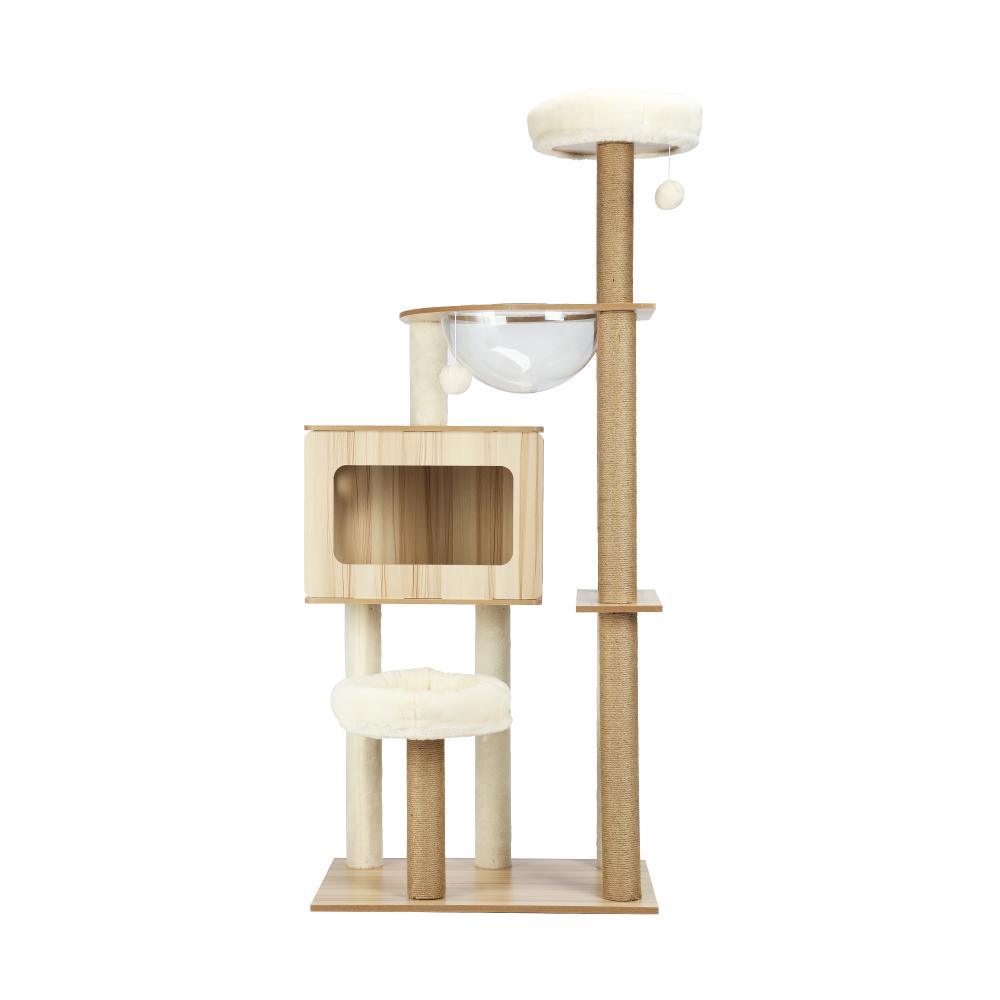 142cm Cat Tree Tower Scratching Post Scratcher Cats Condo House Bed Furniture 14v - Cat Factory Au