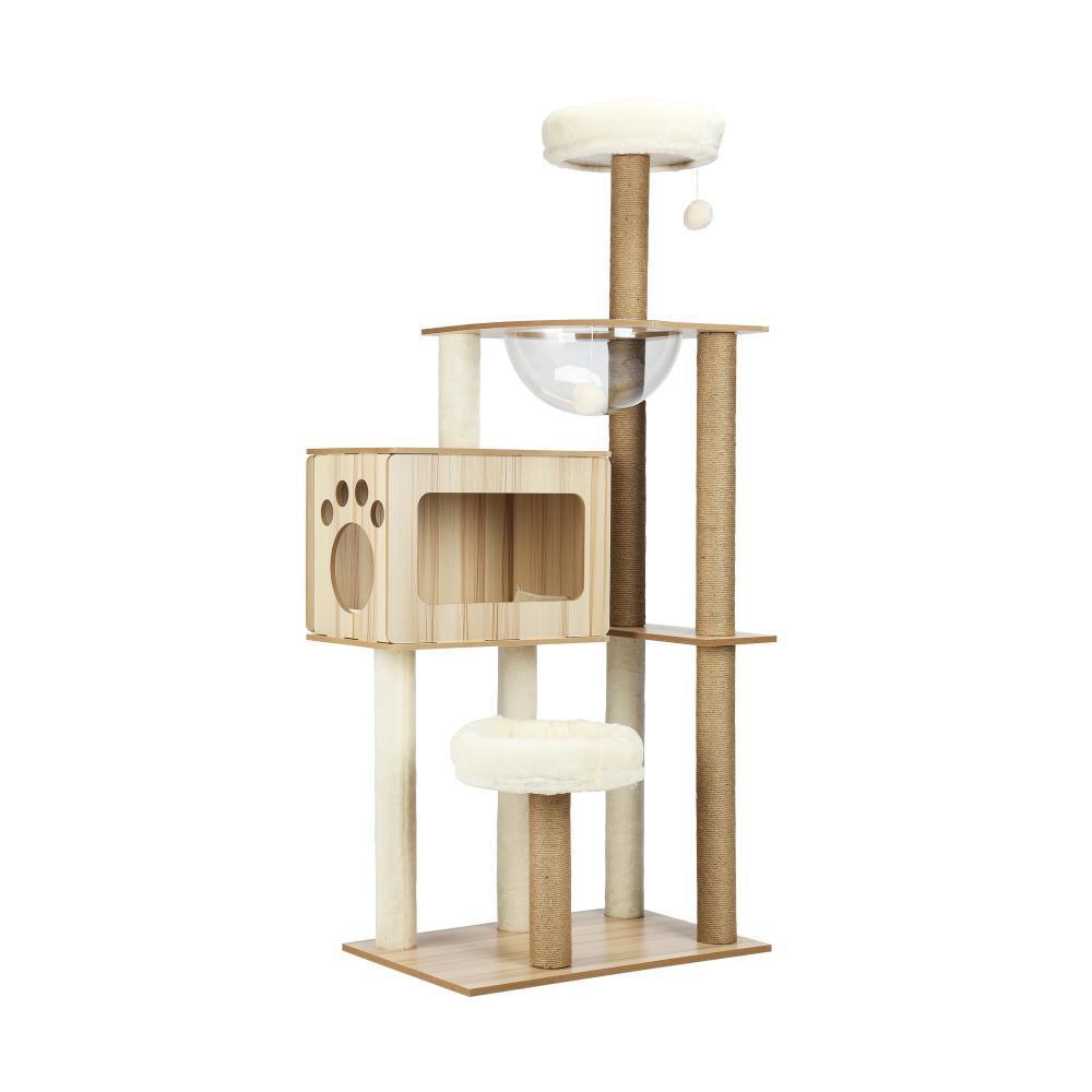 142cm Cat Tree Tower Scratching Post Scratcher Cats Condo House Bed Furniture 14v - Cat Factory Au