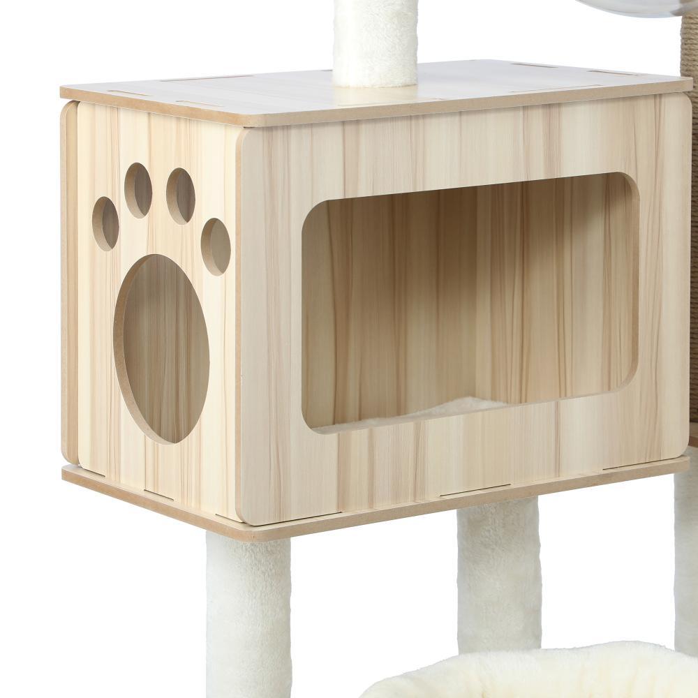 Cat Tree Tower Scratching Post Scratcher Cats Condo House Bed Wood 142cm - Cat Factory Au