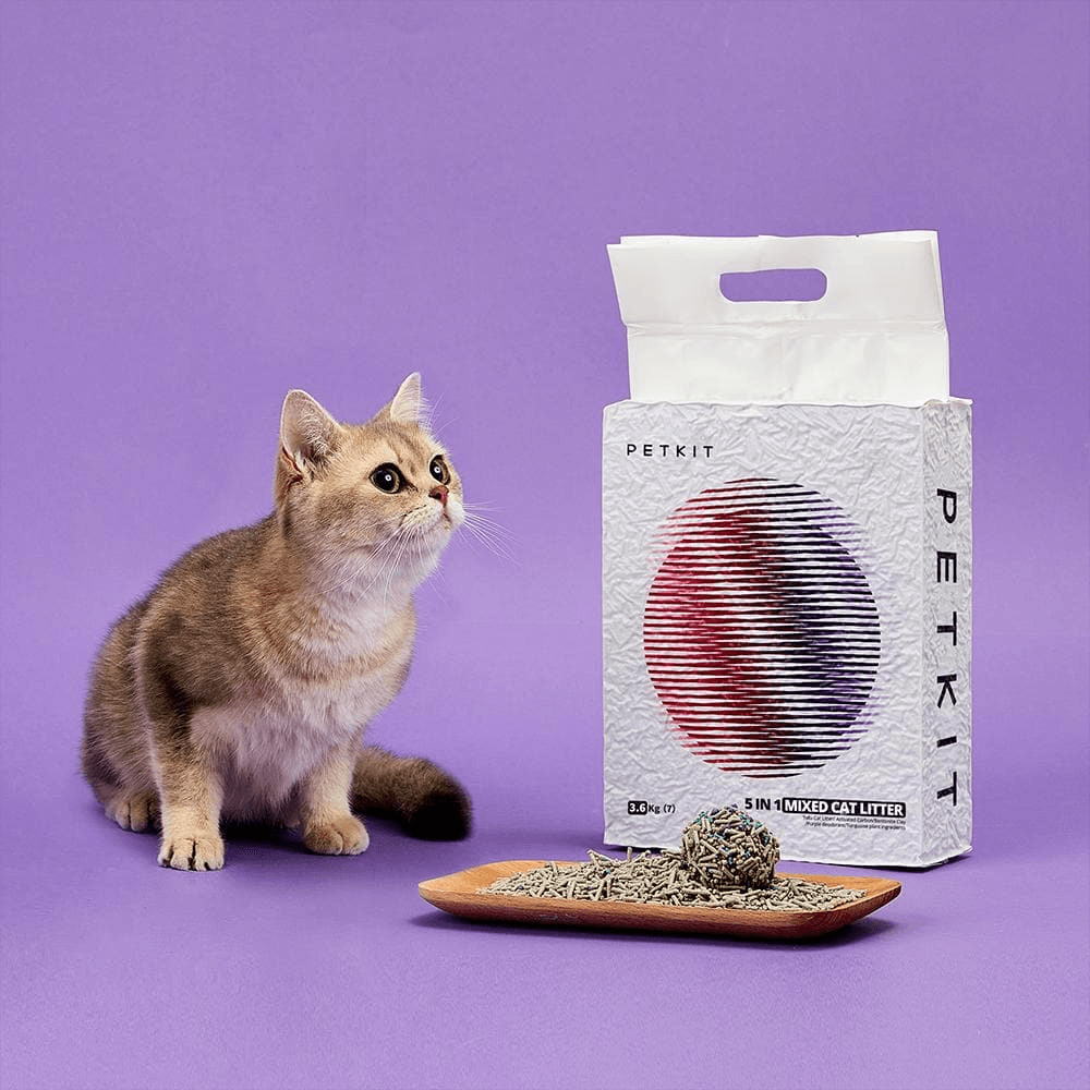 PETKIT 5-In-1 Biodegradable & Flushable Active Carbon Mineral Mixed Tofu Cat Litter 56L/28.8kg - Cat Factory Au