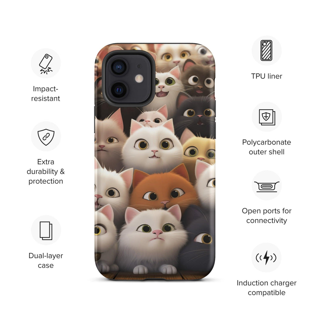 Tough Case for iPhone® - "Feline Glee in a Million" - Cat Factory Au