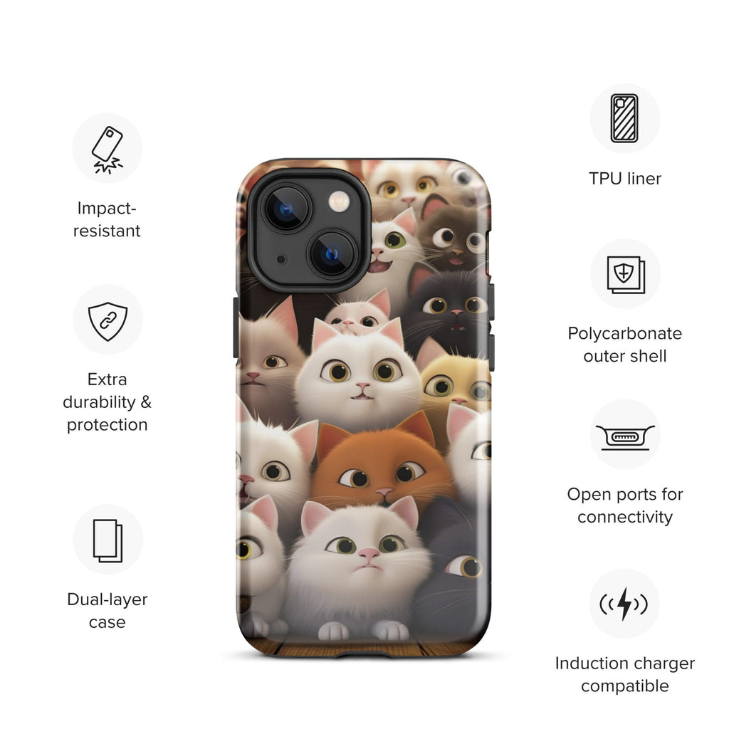 Tough Case for iPhone® - "Feline Glee in a Million" - Cat Factory Au