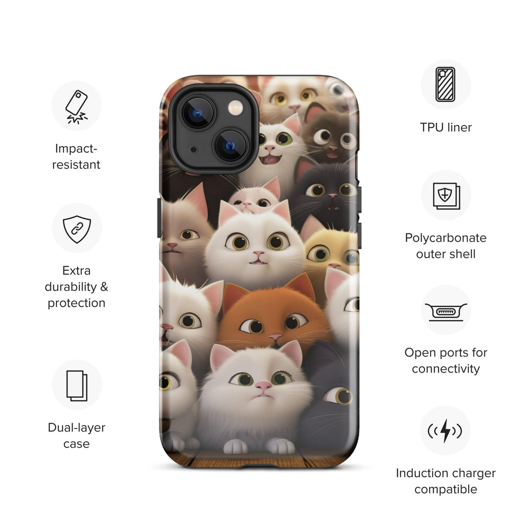 Tough Case for iPhone® - "Feline Glee in a Million" - Cat Factory Au