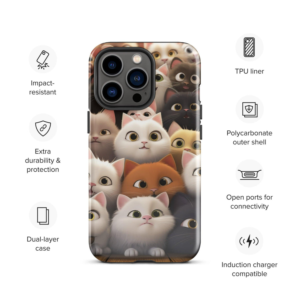 Tough Case for iPhone® - "Feline Glee in a Million" - Cat Factory Au