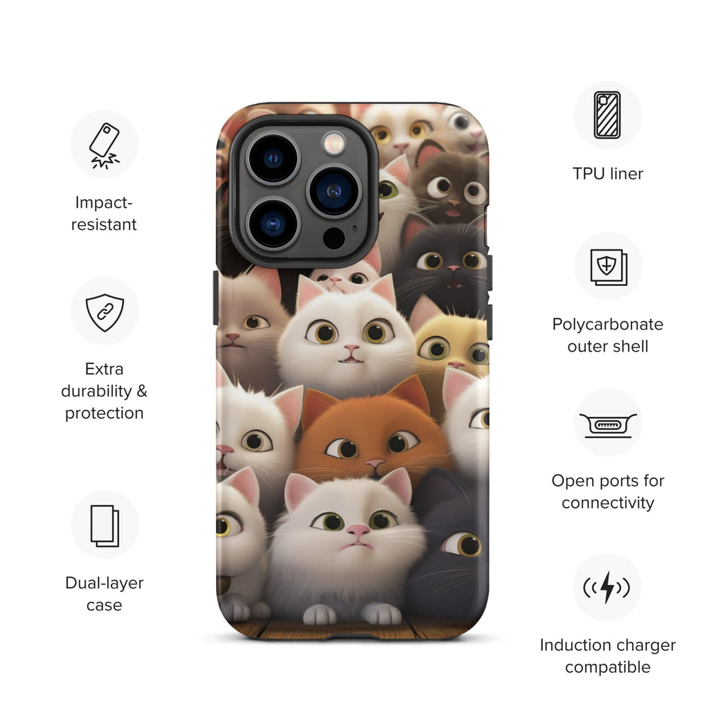 Tough Case for iPhone® - "Feline Glee in a Million" - Cat Factory Au