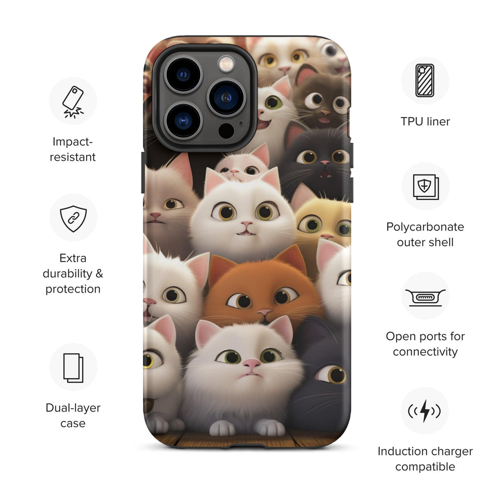 Tough Case for iPhone® - "Feline Glee in a Million" - Cat Factory Au