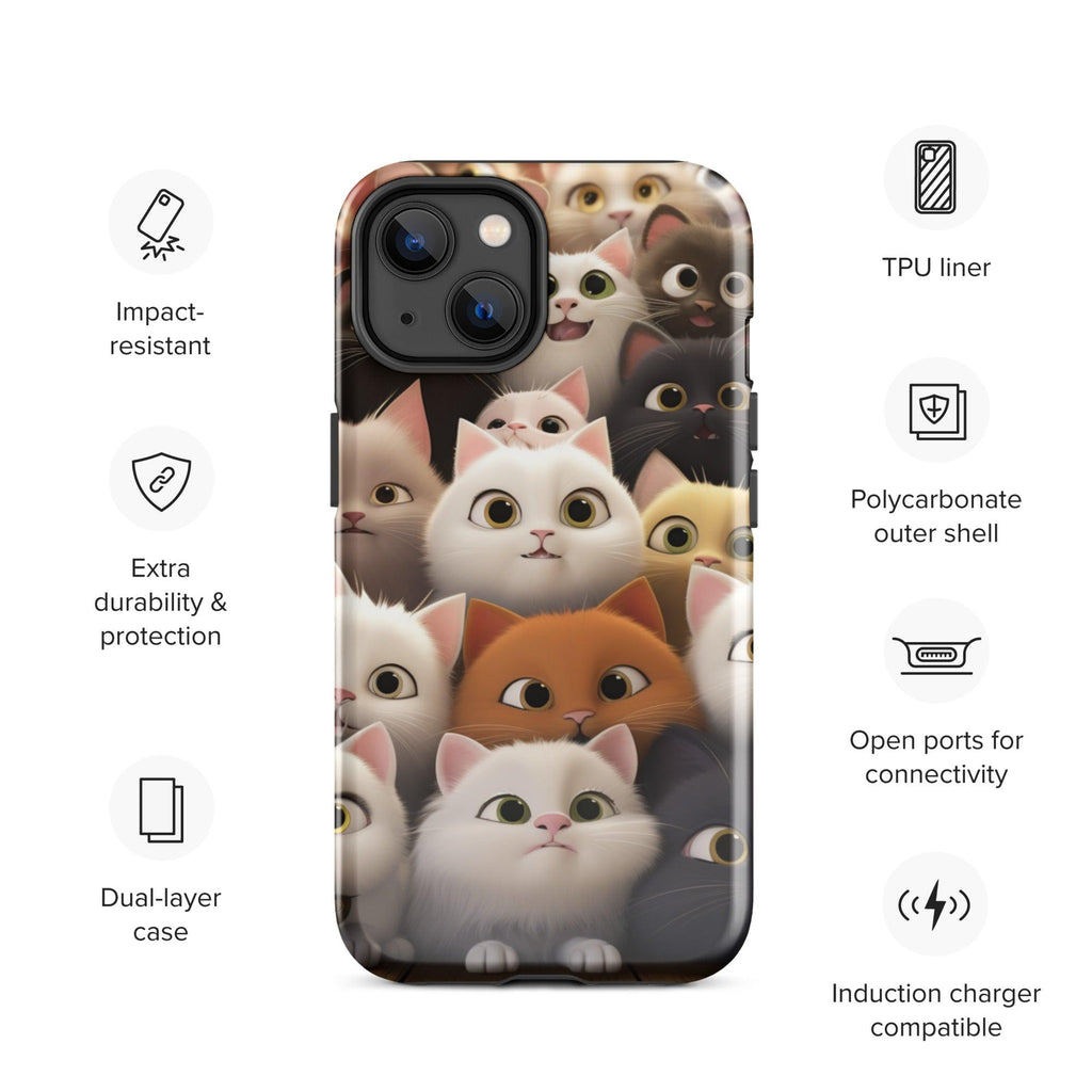 Tough Case for iPhone® - "Feline Glee in a Million" - Cat Factory Au