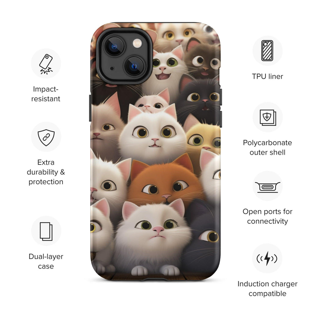 Tough Case for iPhone® - "Feline Glee in a Million" - Cat Factory Au