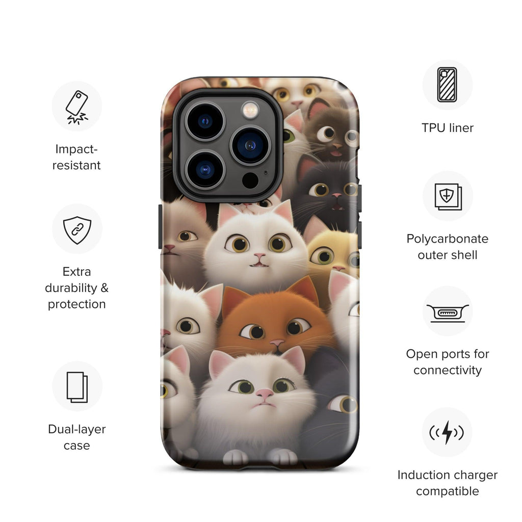 Tough Case for iPhone® - "Feline Glee in a Million" - Cat Factory Au