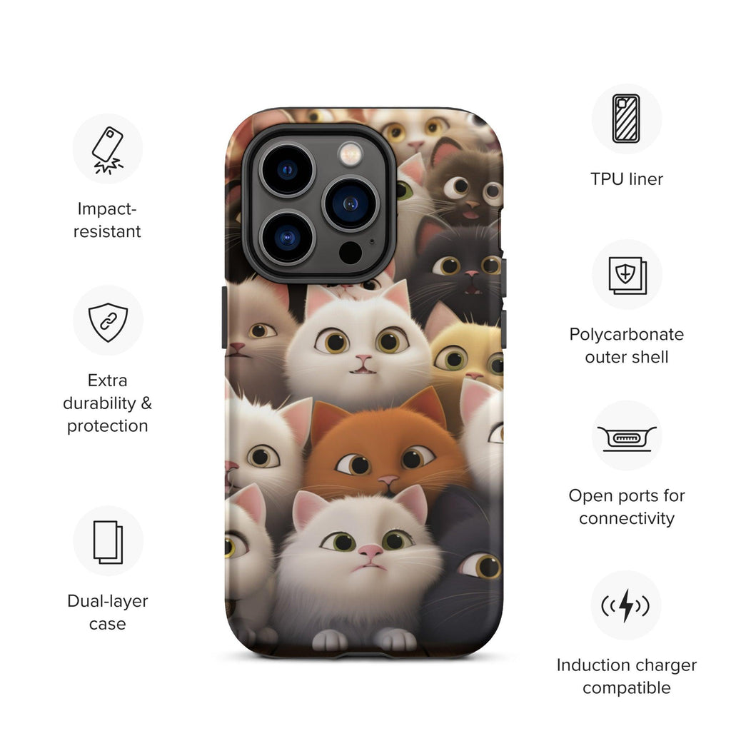 Tough Case for iPhone® - "Feline Glee in a Million" - Cat Factory Au