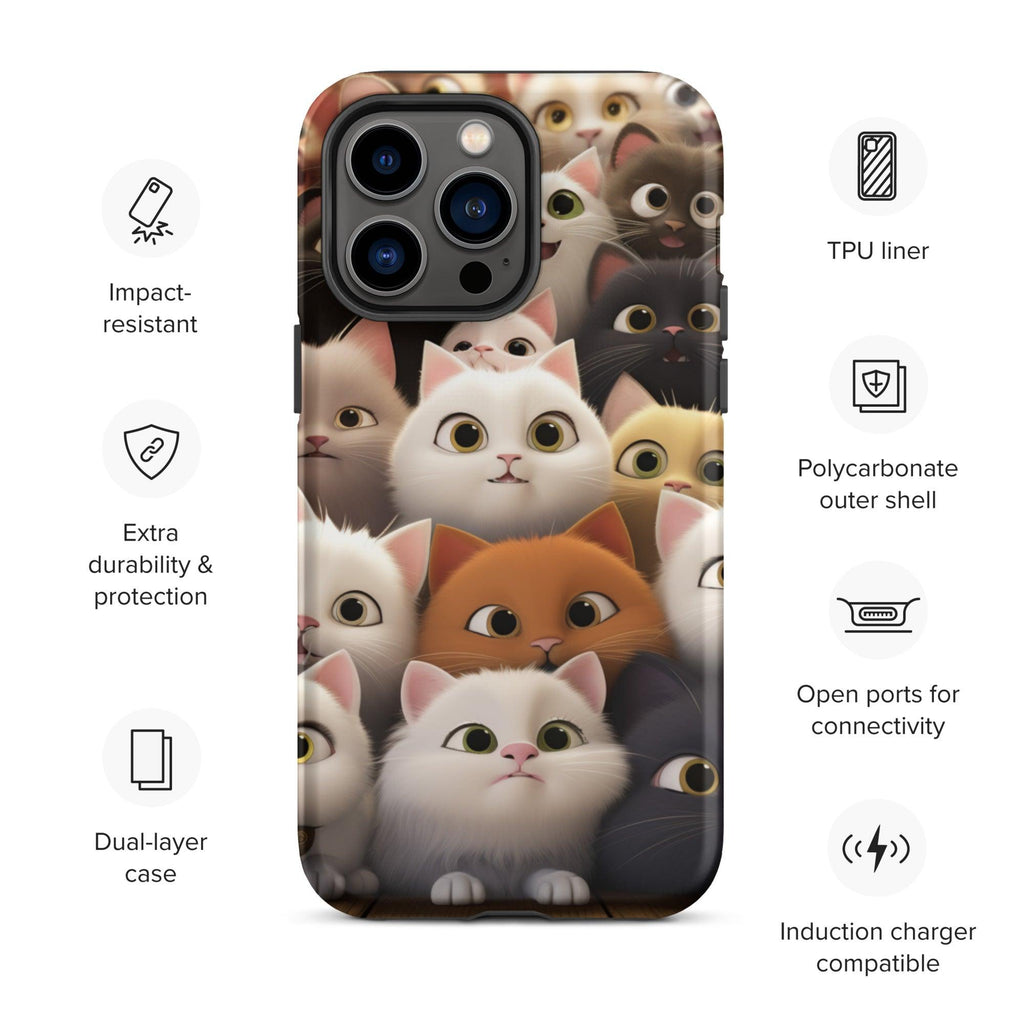 Tough Case for iPhone® - "Feline Glee in a Million" - Cat Factory Au