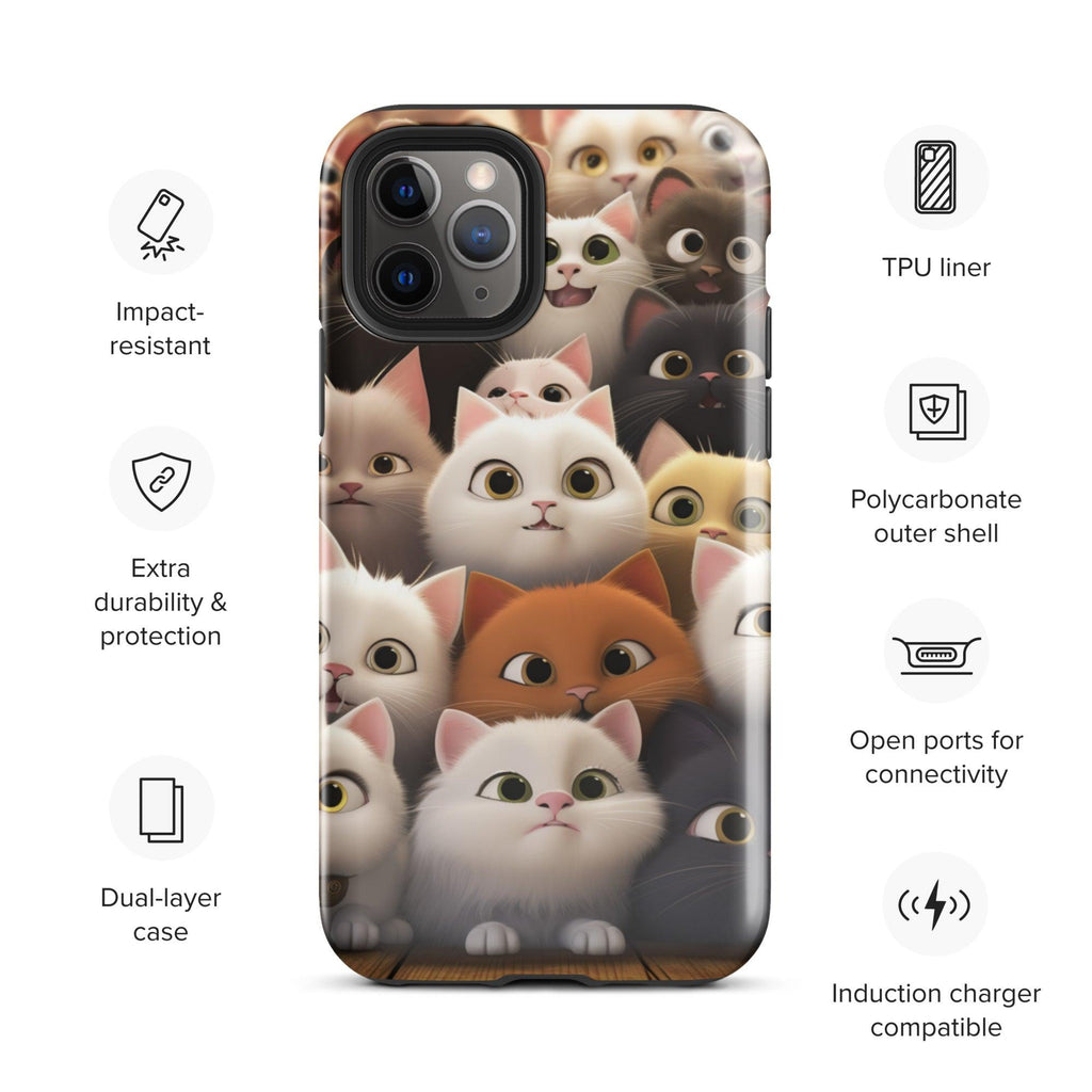 Tough Case for iPhone® - "Feline Glee in a Million" - Cat Factory Au