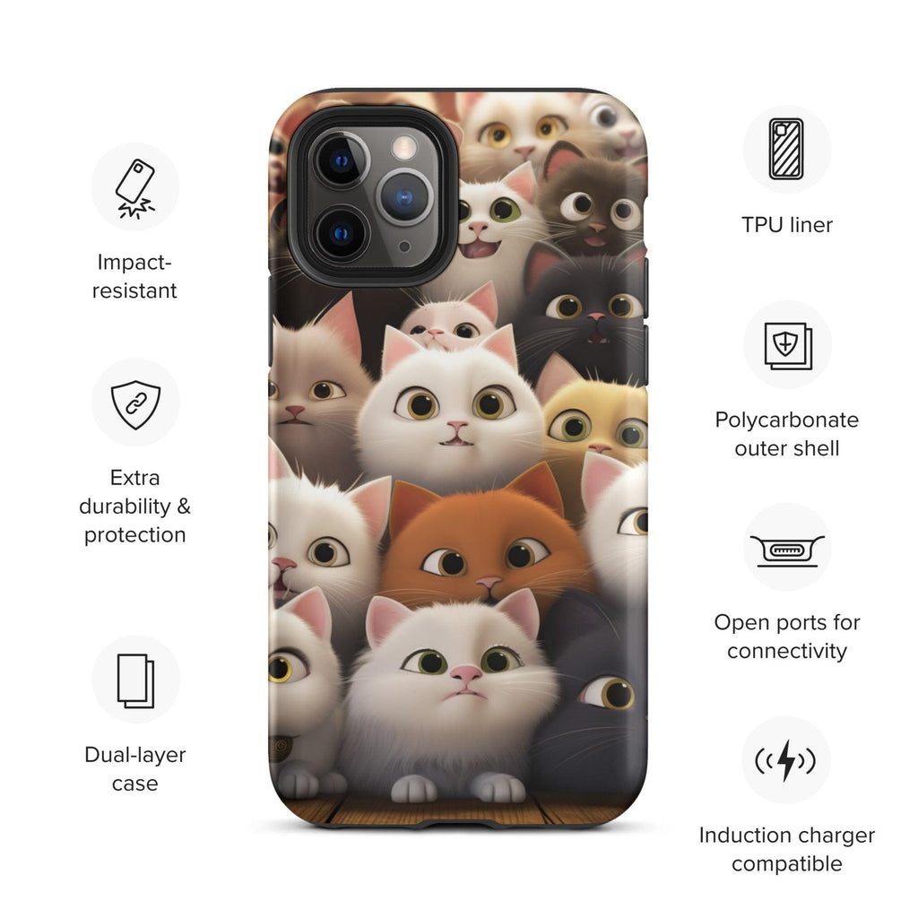 Tough Case for iPhone® - "Feline Glee in a Million" - Cat Factory Au