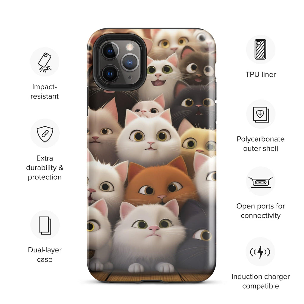 Tough Case for iPhone® - "Feline Glee in a Million" - Cat Factory Au