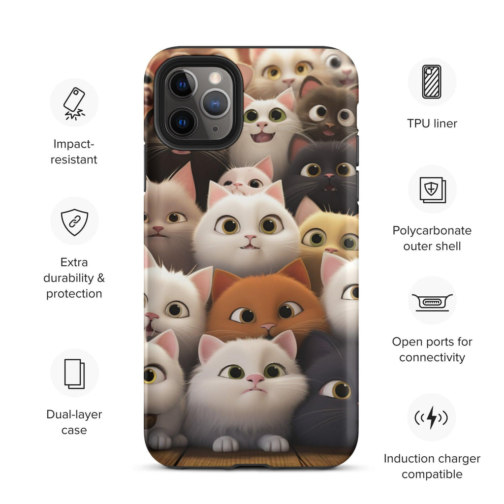 Tough Case for iPhone® - "Feline Glee in a Million" - Cat Factory Au