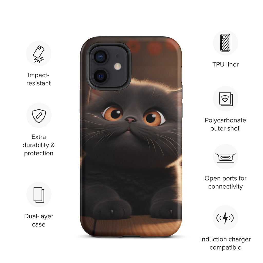 Tough Case for iPhone® - "Journey with Charcoal" - Cat Factory Au