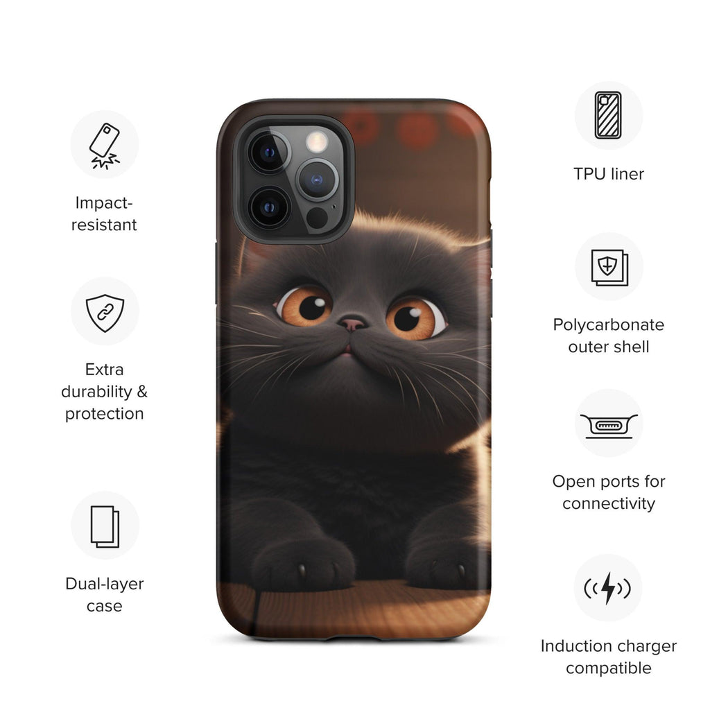 Tough Case for iPhone® - "Journey with Charcoal" - Cat Factory Au