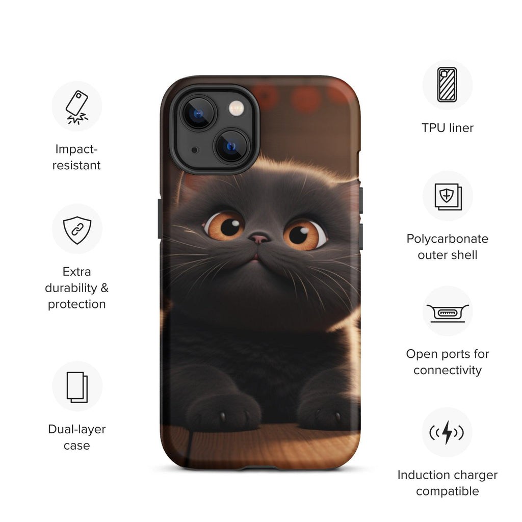 Tough Case for iPhone® - "Journey with Charcoal" - Cat Factory Au