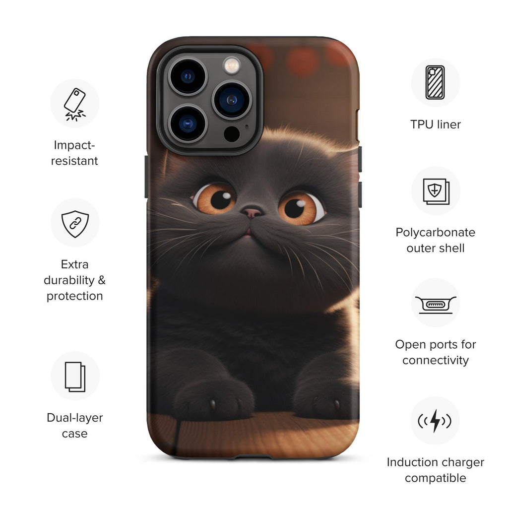 Tough Case for iPhone® - "Journey with Charcoal" - Cat Factory Au