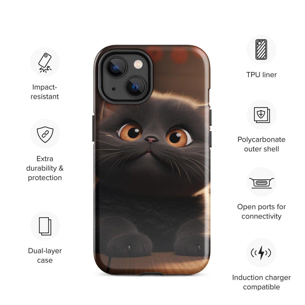 Tough Case for iPhone® - "Journey with Charcoal" - Cat Factory Au