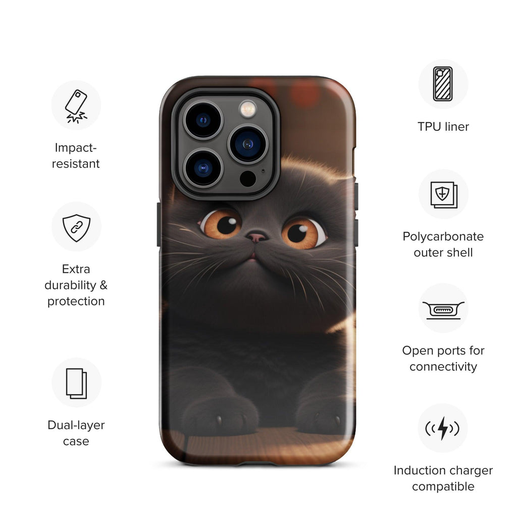 Tough Case for iPhone® - "Journey with Charcoal" - Cat Factory Au