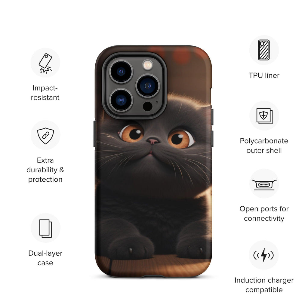 Tough Case for iPhone® - "Journey with Charcoal" - Cat Factory Au