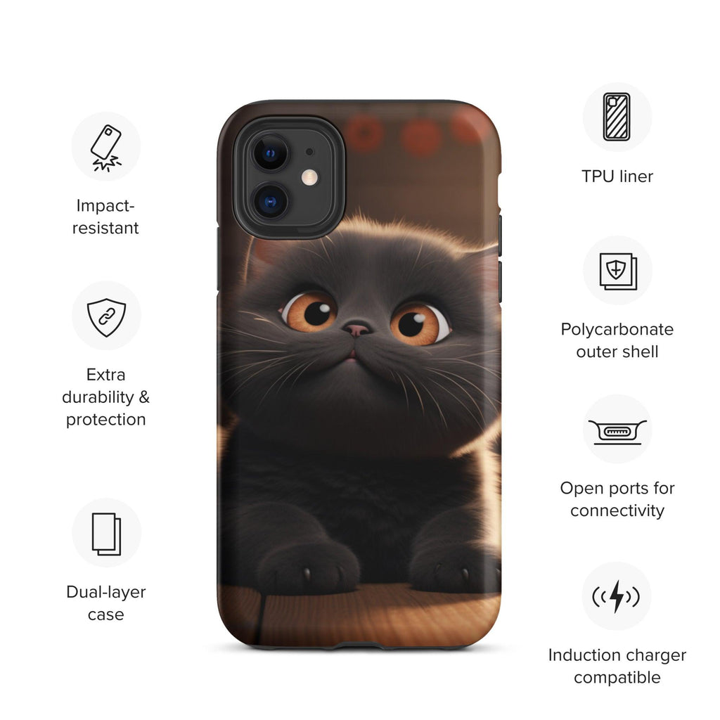 Tough Case for iPhone® - "Journey with Charcoal" - Cat Factory Au