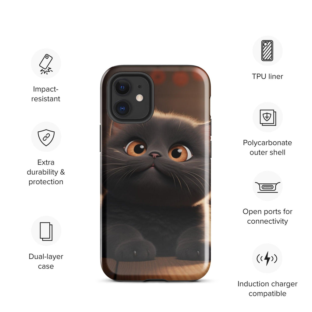 Tough Case for iPhone® - "Journey with Charcoal" - Cat Factory Au