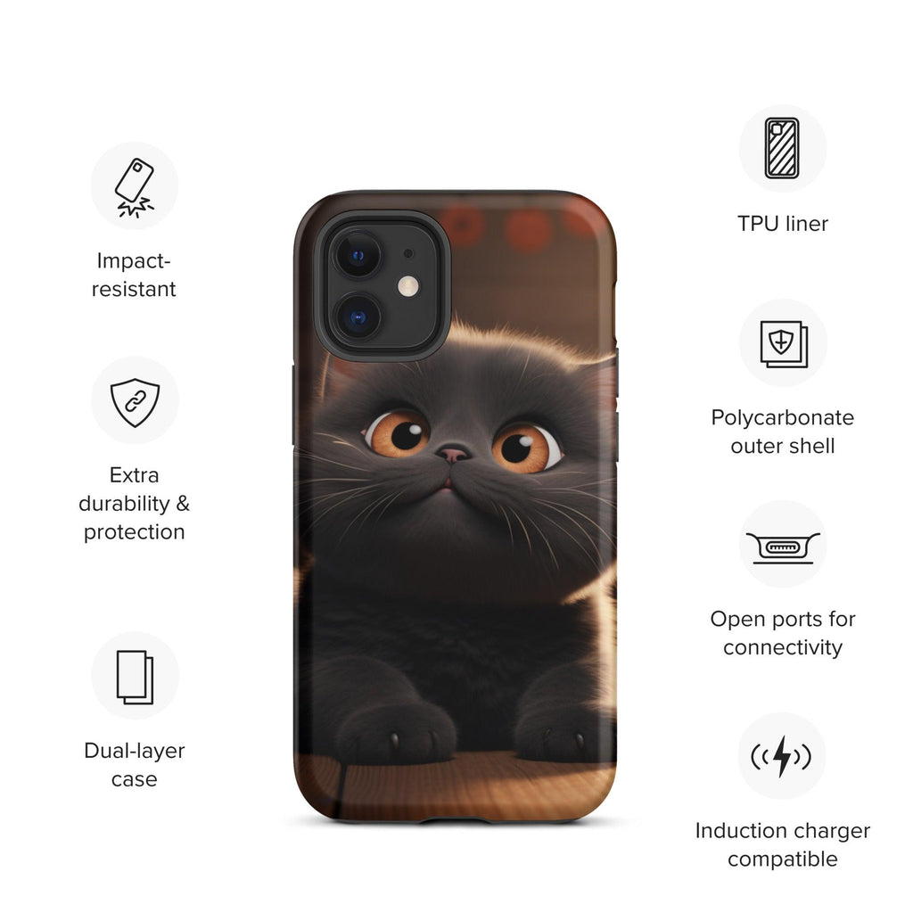 Tough Case for iPhone® - "Journey with Charcoal" - Cat Factory Au